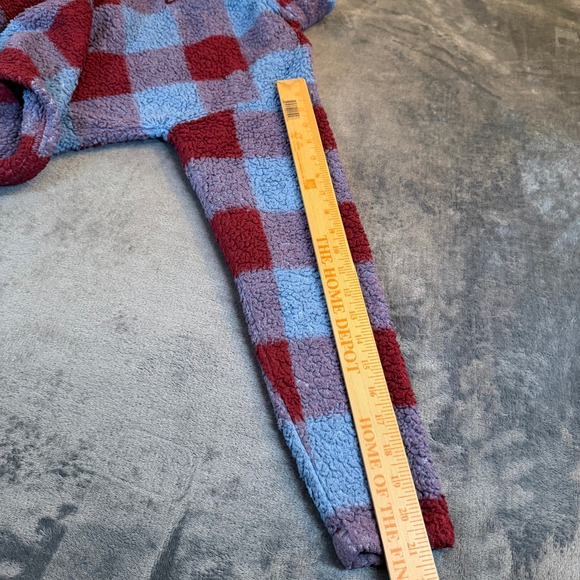 Eddie Bauer Plaid Sherpa Fleece Pullover 1/4 Zip Sweatshirt Cozy Womens Small - Picture 10 of 11